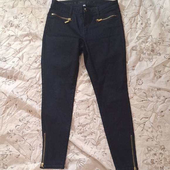 Jennifer Lopez  Jeans Blue Denim with Gold Button - Picture 1 of 7
